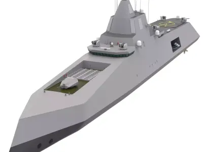 Stealth Navy Frigate 3D model