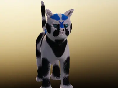 Black And White Cat 3D model