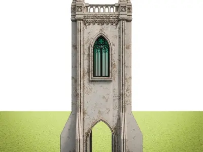 GOTHIC CASTLE BUILDING 18 Low-poly 3D model