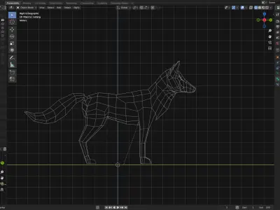 Low-Poly Fox 3D model