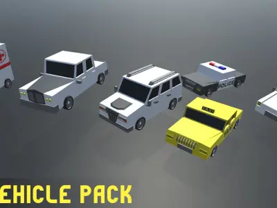 Simple Vehicle Pack Low-poly 3D model