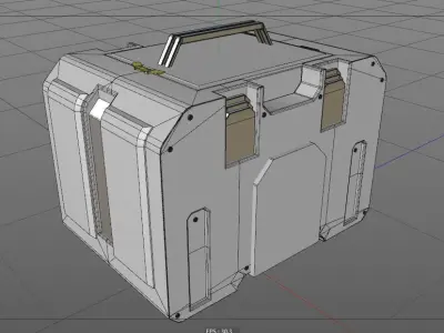 Futuristic crates hard surface realistic 3D model