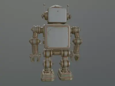 retro robot 3D model buy