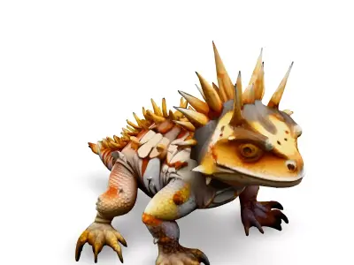 3D Spiky Desert Lizard Game Asset Low-poly 3D model