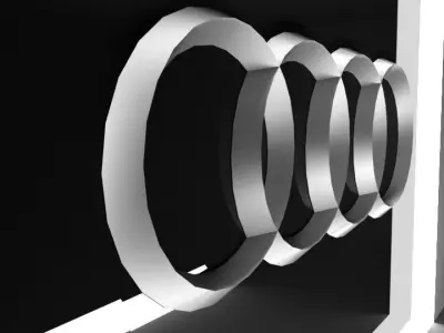 AUDI LOGO Low-poly 3D model