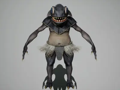 Sea warrior Low-poly 3D model