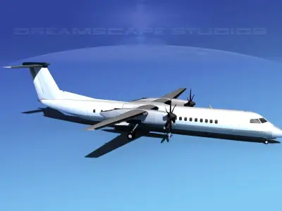 Dehaviland DHC-8 400 Unmarked 2 3D model