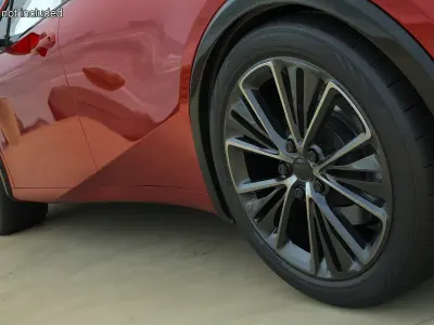 Wheel Hybrid Car with Low Profile Tire 3D model