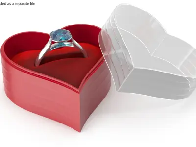 Asscher Cut Aquamarine On Silver Wedding Ring V01 3D model