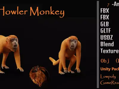 Howler Monkey Free 3D model