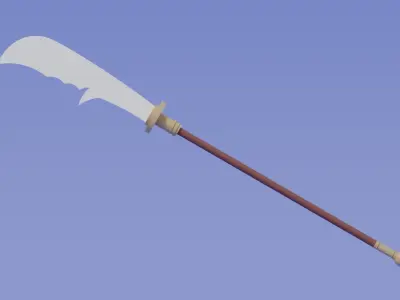 Cartoon Chinese Guan Dao 3D model