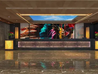 Five Star Hotel Urban Resort Lobby 3D model