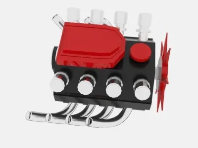 Engine XD Hemi Low-poly 3D model