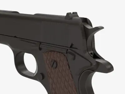 M1911 pistol 3D low poly model Free low-poly 3D model