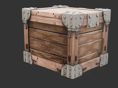 Military Ammo Crate with Locking Clips Low-poly 3D model