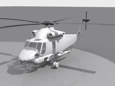 WAR HELICOPTER Low-poly 3D model