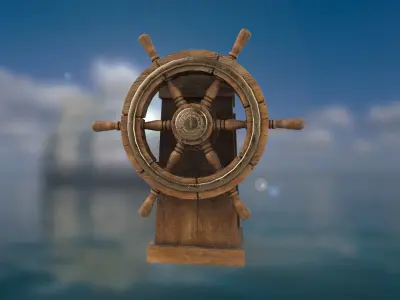 Ship steering wheel Ship Wheel Low-poly 3D model