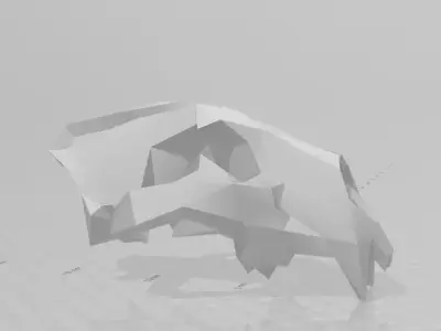 low poly lion skull head Free low-poly 3D model