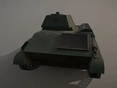 Soviet light tank T-70 low poly Low-poly 3D model