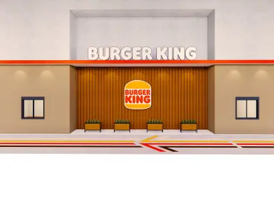 Detailed Burger King Restaurant - Royal Design 1 3D model
