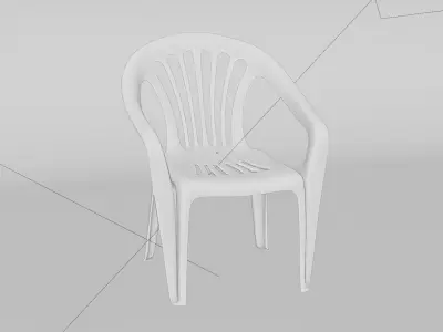 Plastic chair 3D model Free low-poly 3D model