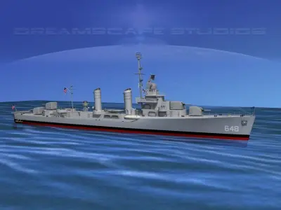Gleaves Class Destroyer USS Turner 3D model