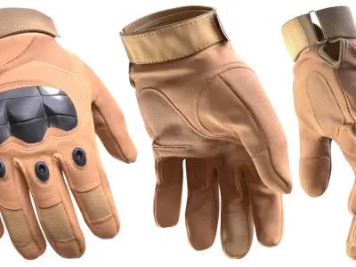 Tactical Gloves 14 - All MH Bodies and UE5 Skeletons - Rigged Low-poly 3D model