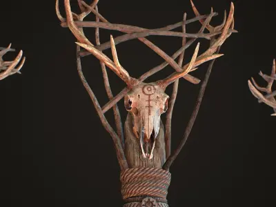 Wood Totems Pagan Deities Collections Low-poly 3D model