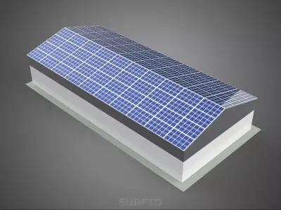 COMMERCIAL GARAGE BUILDING VEHICLE PARKING STORAGE SOLAR ENERGY 3D model