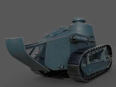 Renault FT 1917 game-ready model Low-poly 3D model