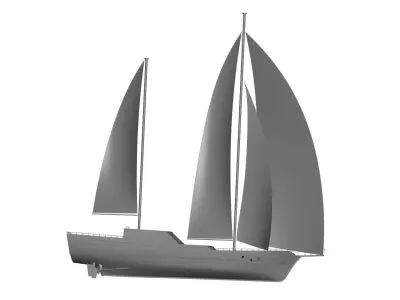 Gulet sailboat 3D model
