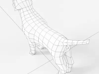 Dog puppy 3d model  Low-poly 3D model