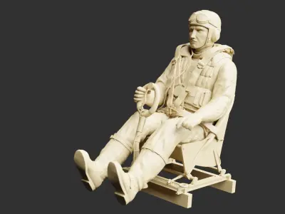 German WWII Stuka Pilot 3D print model