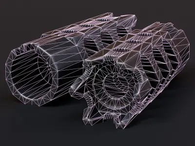 Zenit DTK-1 Muzzle Brake Low-poly 3D model