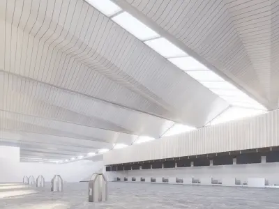 Airport building in water 3D model