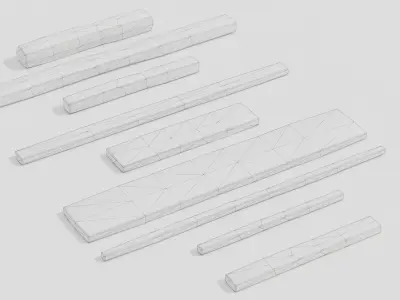 Common Wood Plank Dimensions Free low-poly 3D model