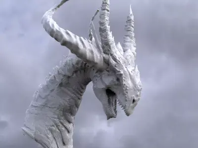 Horned Drake Head Sculpt  3D model