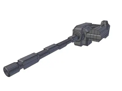 Blaster cannon 01 sci-fi low poly Low-poly 3D model