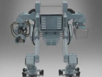 Mesh military robot 3D model