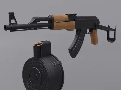 AK 47 Assault Rifle Free 3D model