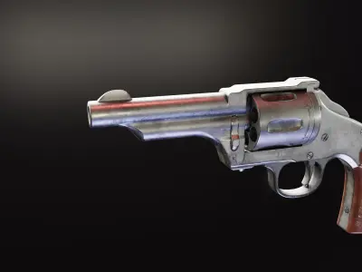 Merwin Hulbert Revolver Low-poly 3D model