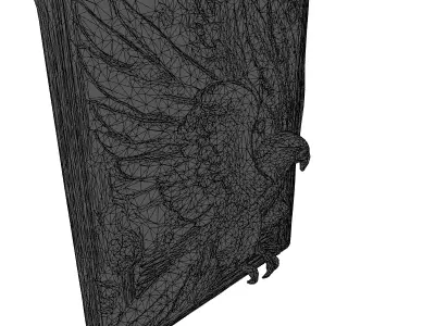 3D Relief Eagle Wall Art Panel Low-poly 3D model
