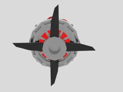 EngineCylinder propeller Low-poly 3D model