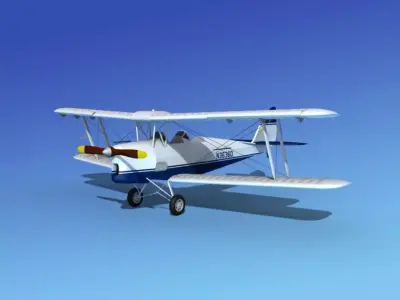 Dehavilland DH82 Tiger Moth V11 3D model