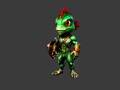 Iguana Man Low-poly 3D model