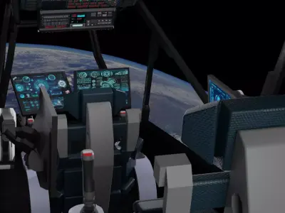 Sci - Fi Cockpit Low-poly 3D model