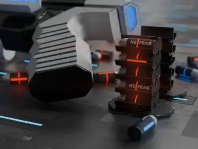 AAA  Sci-Fi Tactical Handgun ZX-91A Low-poly 3D model