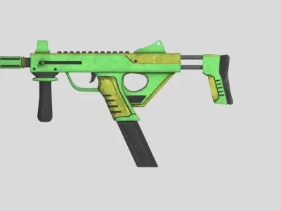 sub machine gun Low-poly 3D model