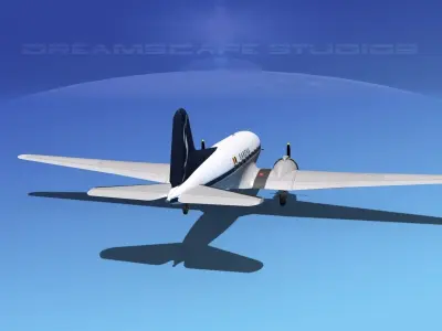 Douglas DC-3 Sabena 3D model