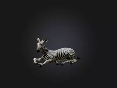 Realistic Hurt Zebra Model Low-poly 3D model